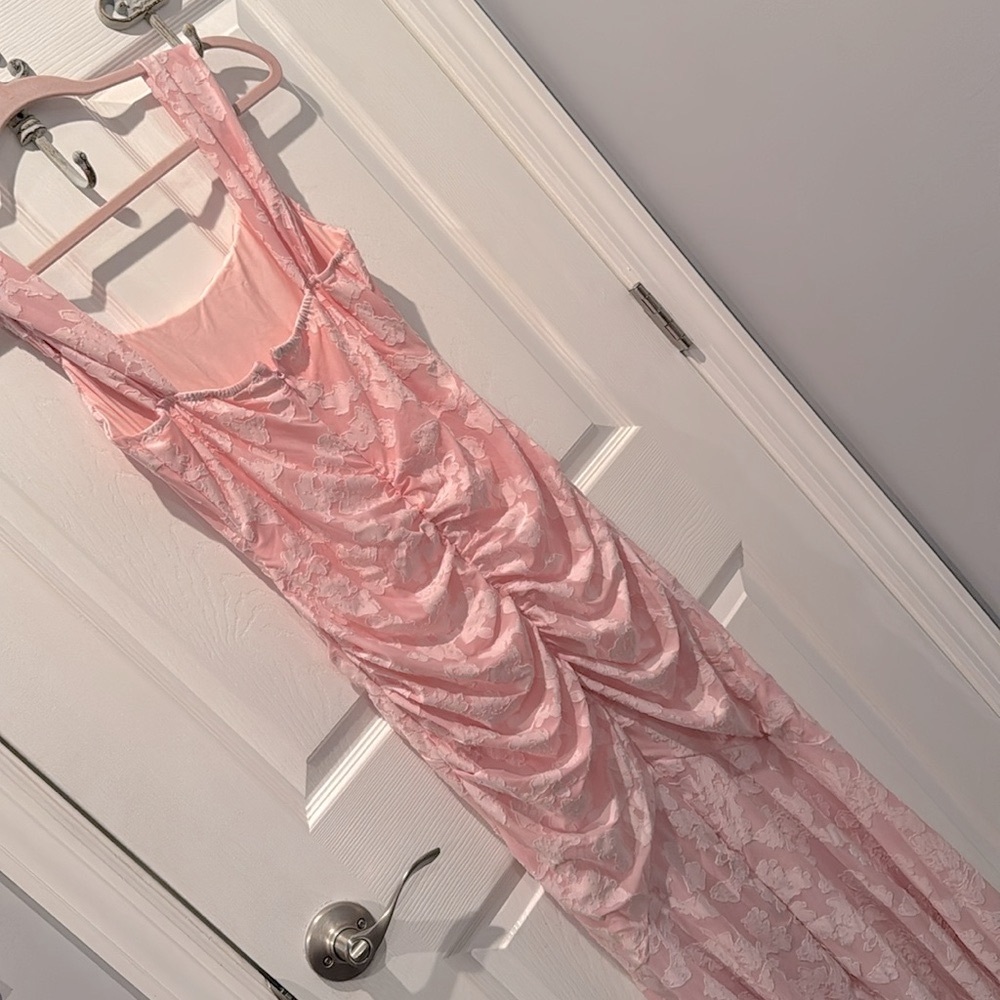 Light Pink floral pattern dress sz L new